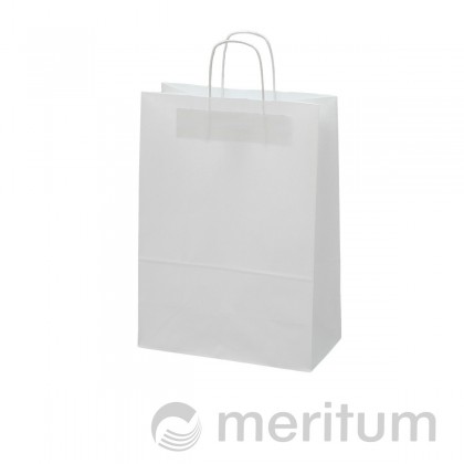 Torba papierowa biała  kraft 32x16x38/US/150szt